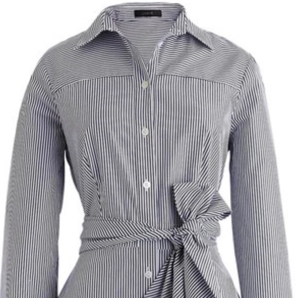 J. Crew Blue Long Pocket Sleeve Shirt Dress with Collar Size 0 - Picture 5 of 8